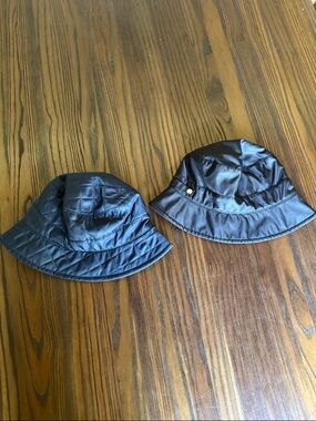 Black and Navy Blue Bucket Hat Bundle- Lightweight Quilted Rain-Ready Hat